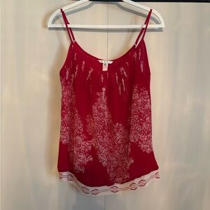CAbi Red and White Camisole Top